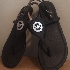 Michael Kors Black Slip On Sandals
